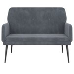 vidaXL Banc Gris foncé 108x79x79 cm Velours