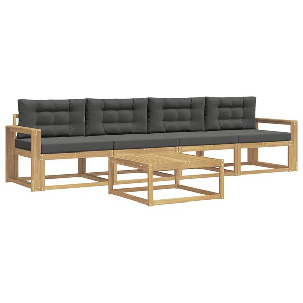 vidaXL Ensemble de canapés d'extérieur 4 Pièces Blanc et anthracite
