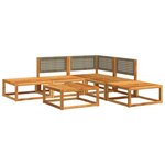 vidaXL Ensemble de canapés de jardin 6 pièces avec coussins en bois d'acacia et rotin