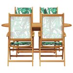 vidaXL Ensemble de salle à manger de jardin 5 pièces Motif de feuille en bois massif d'acacia