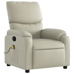 vidaXL Fauteuil de massage inclinable crème similicuir