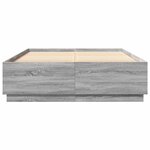 vidaXL Cadre de lit avec lumières LED sonoma gris 160x200 cm