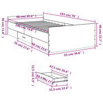 vidaXL Cadre de lit avec tiroirs sans matelas sonoma gris 90x190 cm