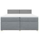 vidaXL Sommier à lattes de lit avec matelas Gris clair 200x200cm Tissu