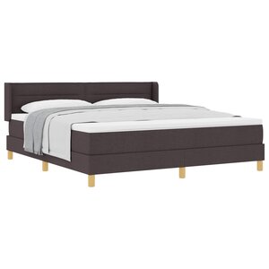vidaXL Lit à ressorts avec matelas Marron foncé 200 x 180 cm Polyester