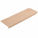 vidaXL Tapis d'escalier autocollants 20 pièces 65 x 21 x 4 cm Crème Bord rectangulaire
