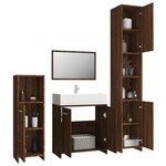 vidaXL Ensemble de meubles de salle de bain 4 Pièces Chêne marron