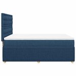 vidaXL Sommier à lattes de lit avec matelas Bleu 140x200 cm Tissu