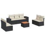 vidaXL Salon de jardin 8 Pièces avec coussins noir résine tressée