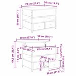 vidaXL Table basse Chêne noir 70 x 50 x 54.5 cm Bois d'ingénierie