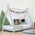 Lit tipi enfant NAKANA 120 x 200 gris clair