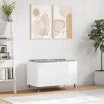 vidaXL Armoire à disques blanc brillant 74 5x38x48cm bois d'ingénierie