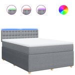 vidaXL Sommier à lattes de lit avec matelas Gris clair 140x200cm Tissu