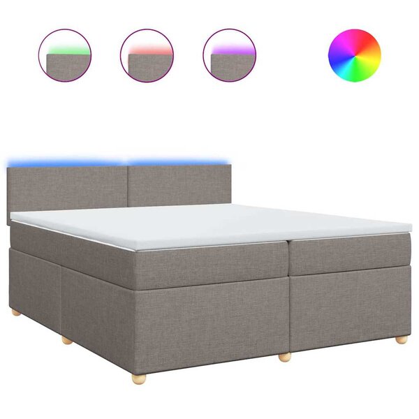 vidaXL Sommier à lattes de lit avec matelas Taupe 200x200 cm Tissu