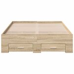 vidaXL Cadre de lit avec tiroirs chêne sonoma 120x190 cm en bois d'ingénierie
