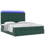 vidaXL Cadre de lit ottoman avec matelas vert foncé 200x200 cm velours