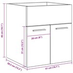 vidaXL Armoire de lavabo de salle de bain gris béton 41x38 5x46 cm
