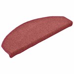 vidaXL Tapis d'escalier 30 pièces 65 x 24 x 4 cm Bordeaux Demi-rond Grand