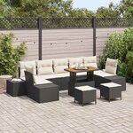 vidaXL Ensemble de canapé de jardin 10 Pièces Noir Poly rotin