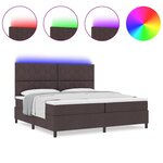 vidaXL Lit à ressorts avec matelas Marron foncé 200 x 200 cm tissu