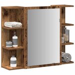 vidaXL Armoire à miroir de salle de bain vieux bois bois d'ingénierie