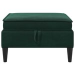 vidaXL Pouf avec Rangement Vert foncé Velours