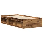 vidaXL Cadre de lit sans matelas vieux bois 100x200 cm bois ingénierie