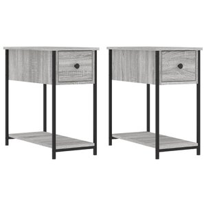 vidaXL Tables de chevet 2 Pièces sonoma gris 30x60x60cm bois d'ingénierie