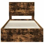 vidaXL Cadre de lit Chêne fumé 100 x 200 cm Bois d'ingénierie