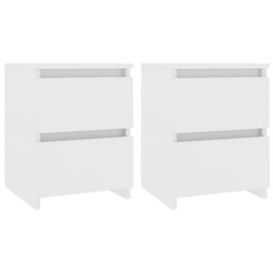 vidaXL Tables de chevet 2 Pièces Blanc 30x30x40 cm Bois d'ingénierie