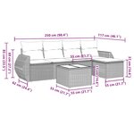 vidaXL Salon de jardin 6 Pièces avec coussins gris clair résine tressée