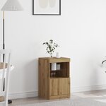 Buffet vidaXL avec lumières LED Chêne Artisan 41x37x67 cm