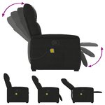 vidaXL Fauteuil inclinable de massage noir tissu microfibre