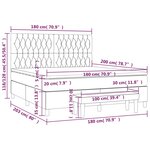 vidaXL Sommier à lattes de lit avec matelas Crème 180x200 cm Tissu
