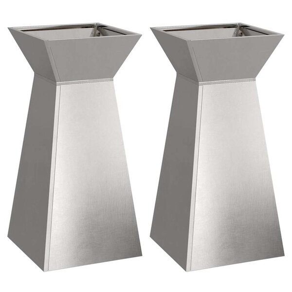 vidaXL Jardinière à pilier 2 Pièces Argent 35 x 35 x 73 cm