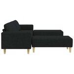 Ensemble de Canapés 3 Pièces Noir tissu