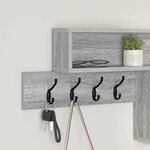 vidaXL Porte-manteau mural avec étagère Sonoma gris 100 x 12 x 43 5 cm