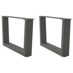 vidaXL Pieds de table basse en forme de V  2 pièces  anthracite  50 x (30-31 3) cm  acier