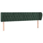 vidaXL Tête de lit avec oreilles Vert foncé 203x23x78/88 cm Velours