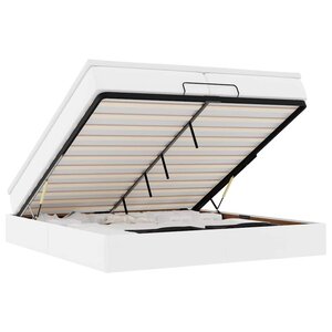 VidaXL Cadre de lit ottoman avec matelas blanc 200x200 cm similicuir