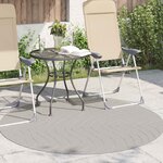 vidaXL Tapis de surface Rond HUARTE Crème Ø 160 CM Polyester