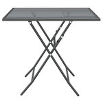 vidaXL Table de jardin 80x80x72 cm Maille métallique Anthracite