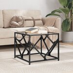 vidaXL Table basse avec dessus en verre transparent 50x50x41 cm acier