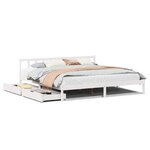 vidaXL Cadre de lit sans matelas blanc 200x200 cm bois massif de pin