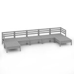 Salon de jardin meuble d'extérieur ensemble de mobilier 7 pièces gris bois de pin massif 02_0017431