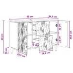 vidaXL Buffet Blanc brillant 89 x 34 5 x 60 cm Bois d'ingénierie