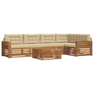 vidaXL Ensemble de canapés d'extérieur 6 pc Naturel et Beige