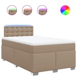 vidaXL Sommier à lattes de lit matelas cappuccino 120x190cm similicuir