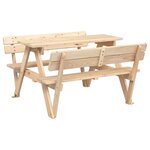 vidaXL Table de pique-nique pour 4 enfants avec parasol bois de sapin