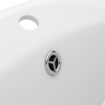 vidaXL Lavabo ovale de luxe à trop-plein Blanc mat 58 5x39cm Céramique